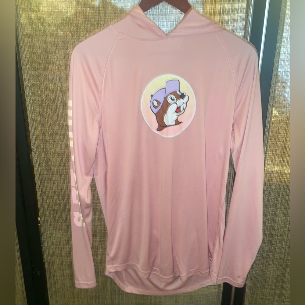 Women's Pink Long Sleeve Hoodie Tee with Graphic